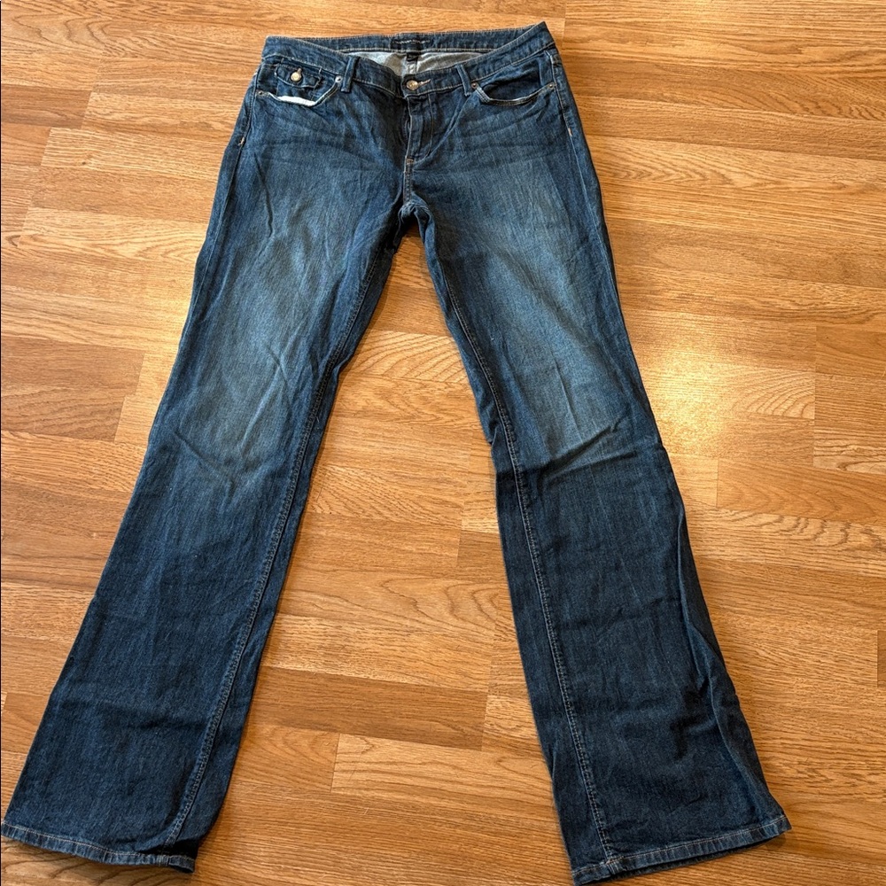 Banana Republic Dark Blue Denim Pants Wide Leg 10 Long